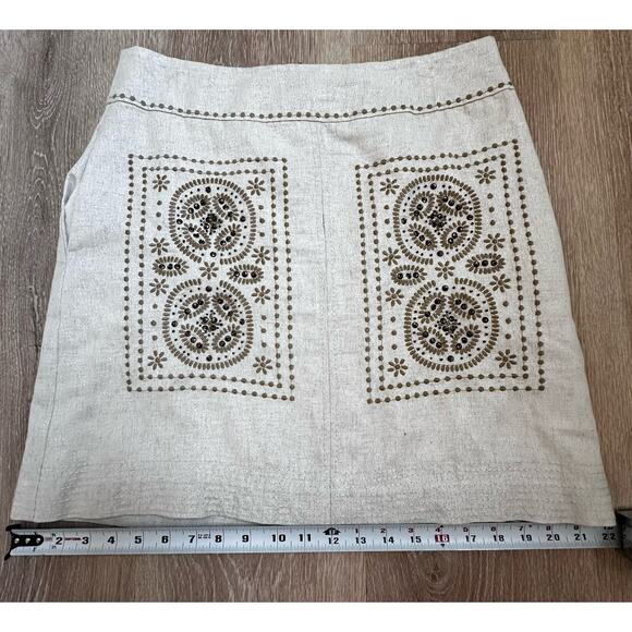 Floreat Athropologie|First Rays Embroidered Skirt|SZ 6 - Picture 5 of 9